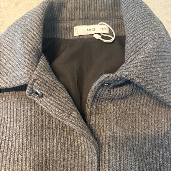 Mango women’s knit pocket Gray  Jacket - Picture 3 of 5